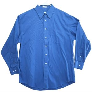 Joseph & Feiss Men’s Long Sleeve Blue Dress Shirt Size 16 32/33 Woven 80s 2 Ply